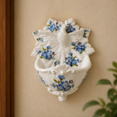 Porta Água Benta Espírito Santo Floral Azul em Resina®