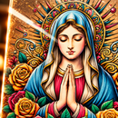 Luminária Nossa Senhora de Guadalupe com Flores  - Lumifé®