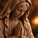Imagem Virgem Maria Orando Marrom 15cm - Borda Santa ®