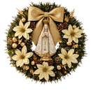 Nossa Senhora Aparecida com Florais Dourados 30cm - Santo Floral®