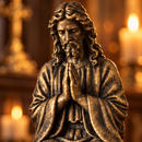 Imagem Jesus Cristo Efeito Ouro Envelhecido 15cm - Borda Santa ®