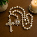 Terço de Noiva Nossa Senhora Aparecida Bege 66cm®