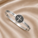 Pulseira Medalha de São Bento em Aço Inox Cirúrgico Antialérgico®