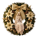 Nossa Senhora em Oração com Florais Dourados 30cm - Santo Floral®