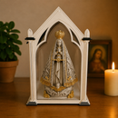 Kit Capela com Acrílico e Nossa Senhora Aparecida Marmorizada 32cm®